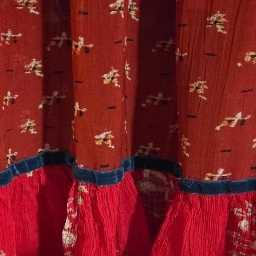 Free People Red Bali Laurel Maxi Dress Boho Romantic Resort Festival S/M - Picture 6 of 6